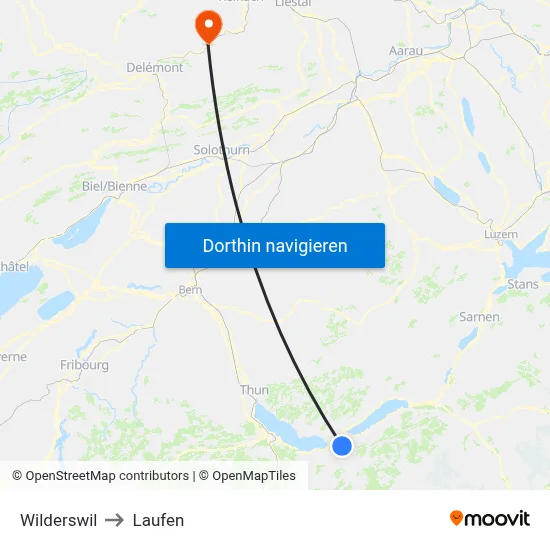 Wilderswil to Laufen map