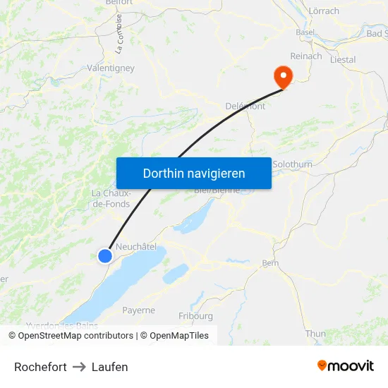 Rochefort to Laufen map