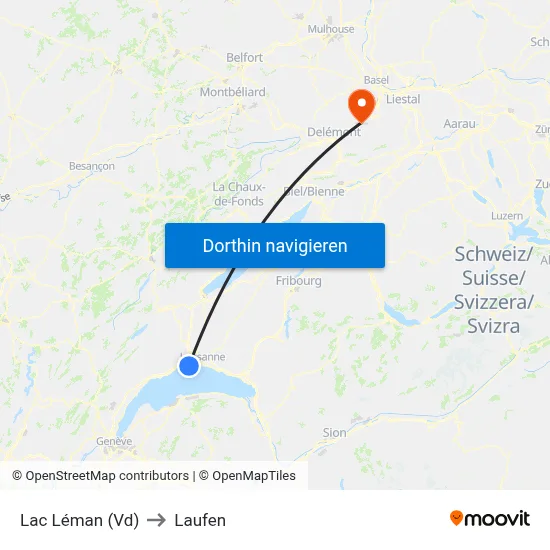Lac Léman (Vd) to Laufen map