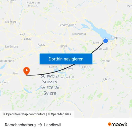 Rorschacherberg to Landiswil map
