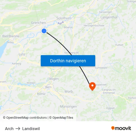 Arch to Landiswil map