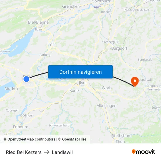 Ried Bei Kerzers to Landiswil map