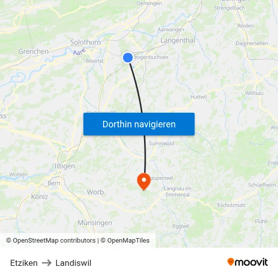 Etziken to Landiswil map