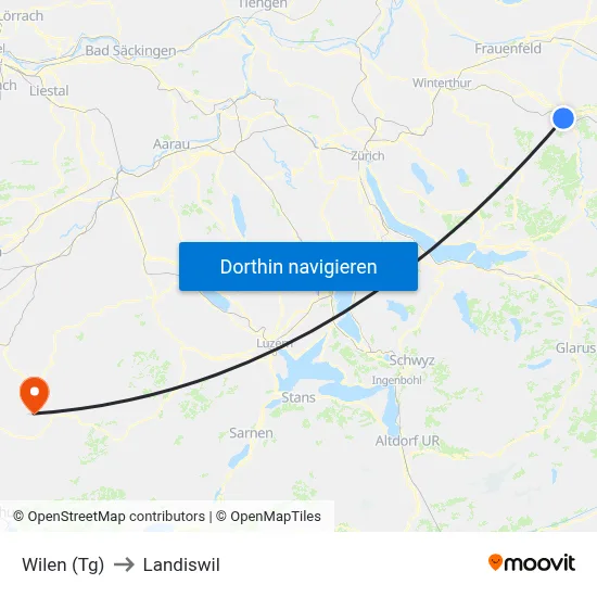 Wilen (Tg) to Landiswil map
