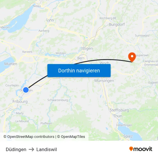 Düdingen to Landiswil map