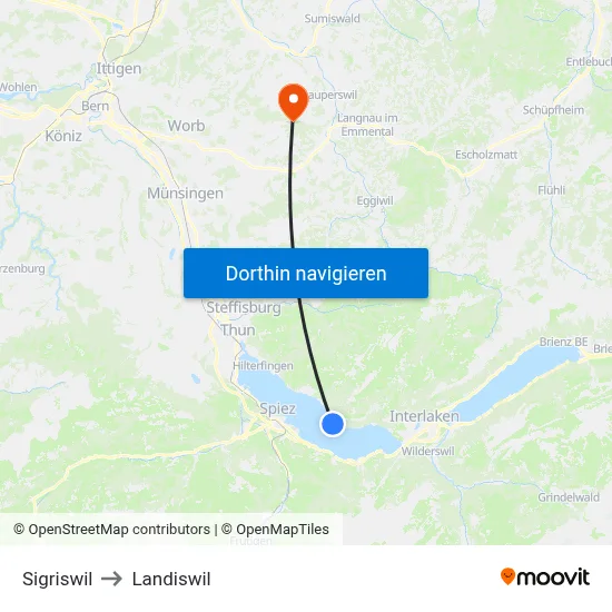 Sigriswil to Landiswil map