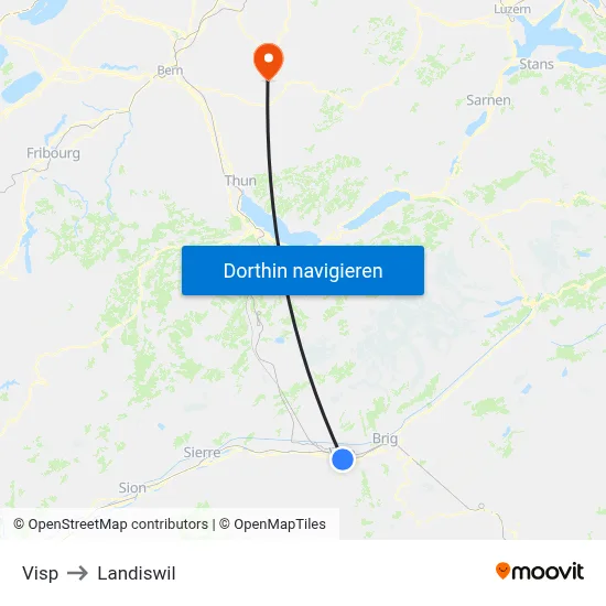 Visp to Landiswil map