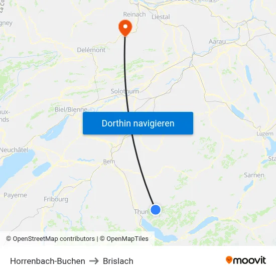 Horrenbach-Buchen to Brislach map