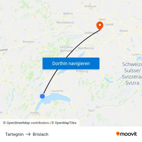 Tartegnin to Brislach map