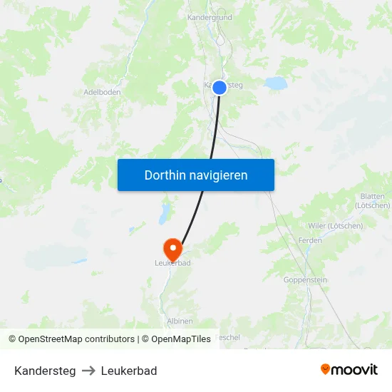 Kandersteg to Leukerbad map