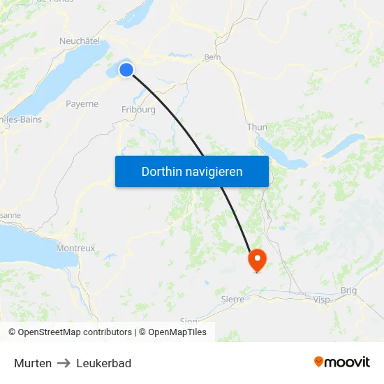 Murten to Leukerbad map