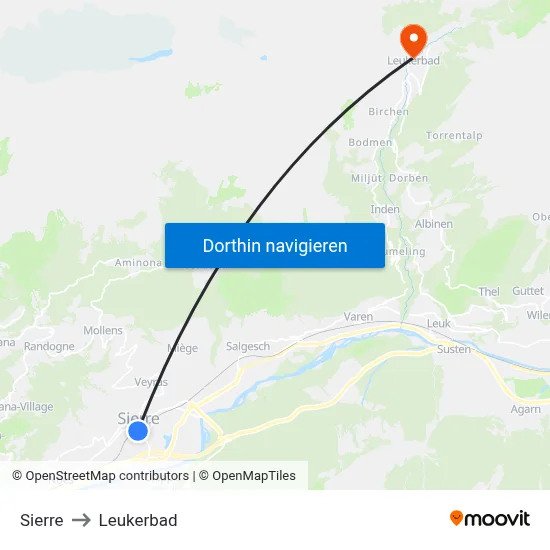 Sierre to Leukerbad map