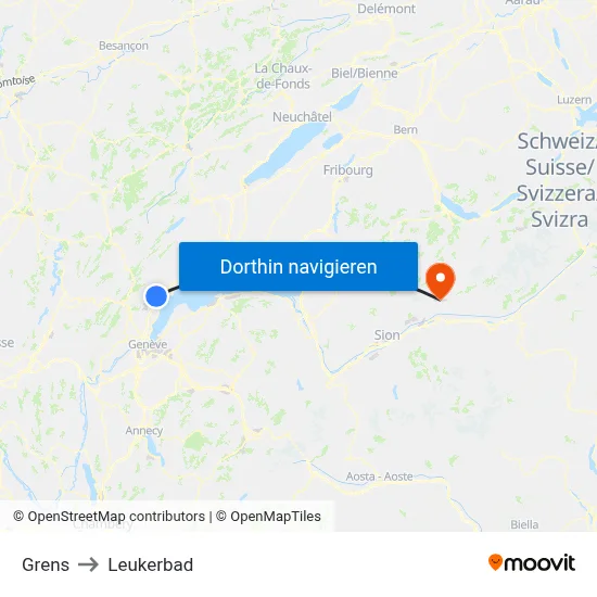 Grens to Leukerbad map