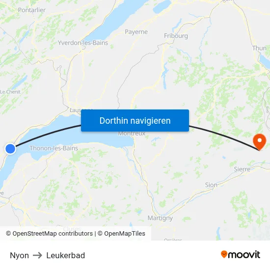 Nyon to Leukerbad map