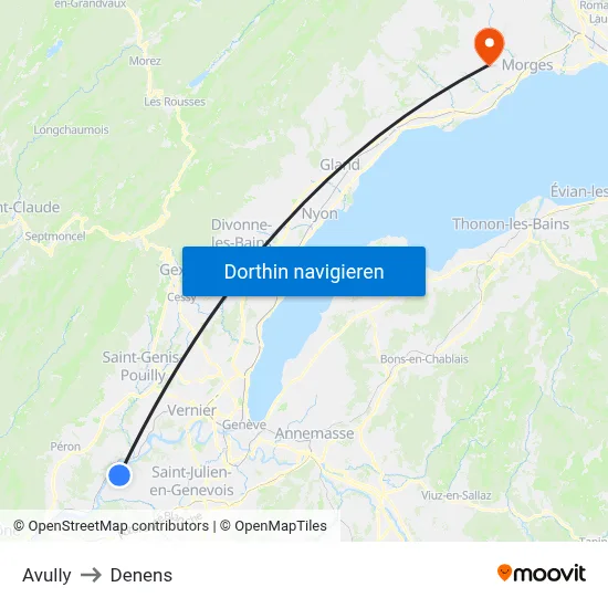 Avully to Denens map
