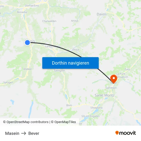 Masein to Bever map
