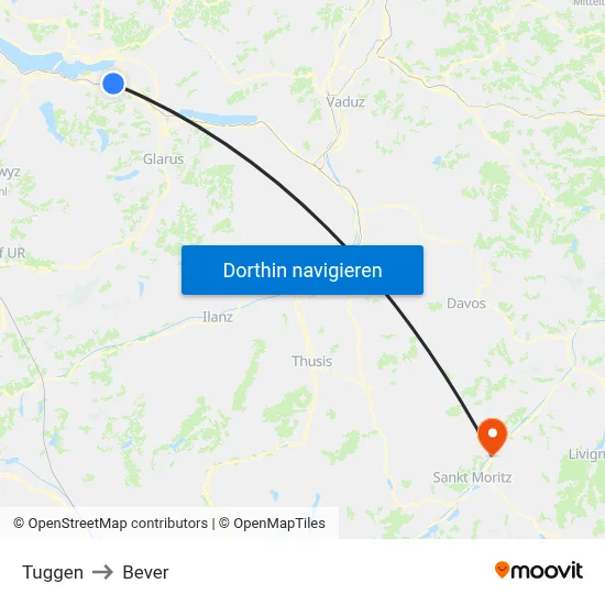 Tuggen to Bever map