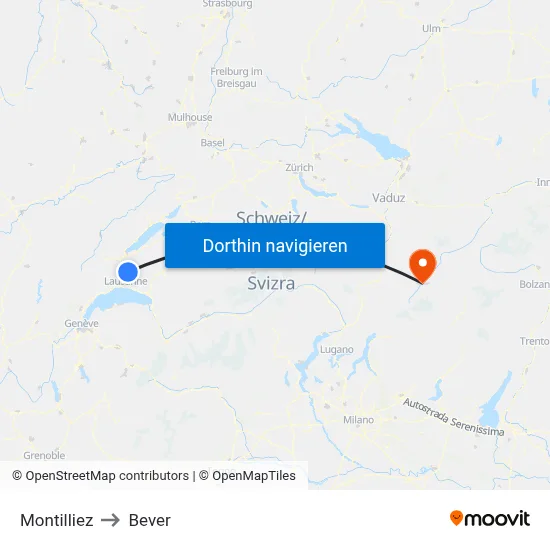 Montilliez to Bever map