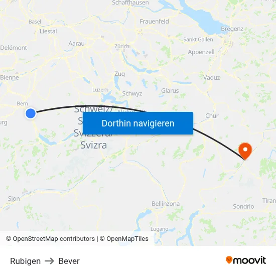 Rubigen to Bever map