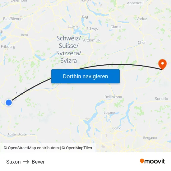 Saxon to Bever map
