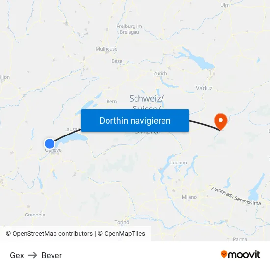 Gex to Bever map