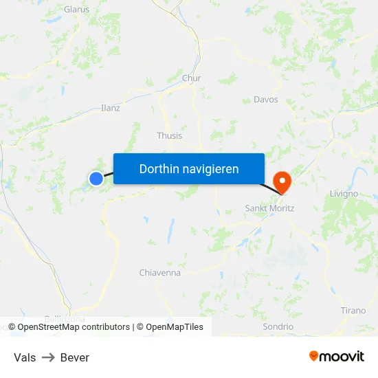 Vals to Bever map