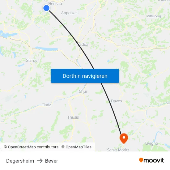 Degersheim to Bever map