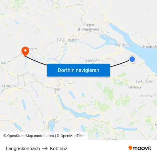 Langrickenbach to Koblenz map