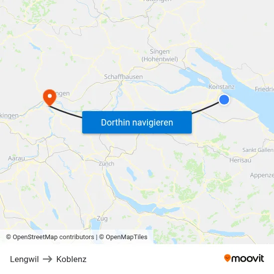 Lengwil to Koblenz map