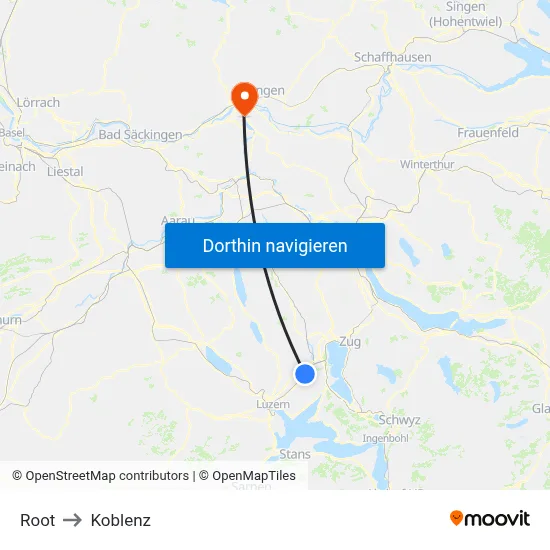 Root to Koblenz map