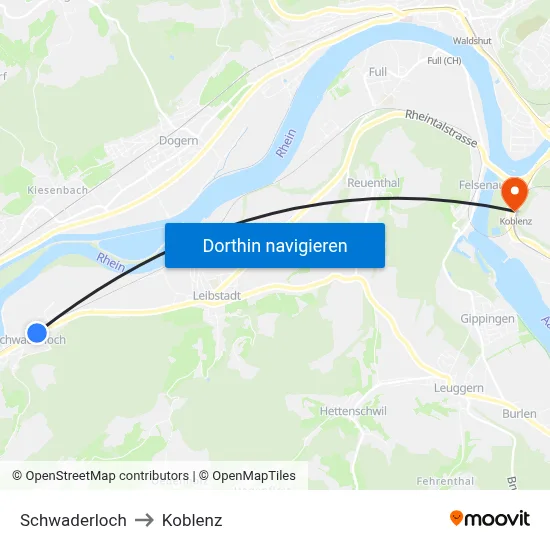 Schwaderloch to Koblenz map