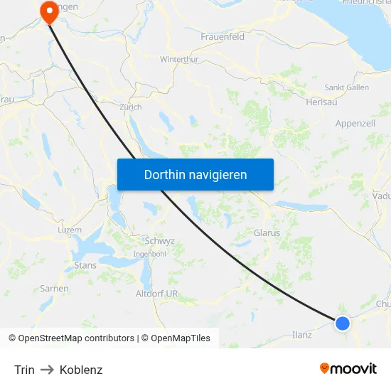 Trin to Koblenz map