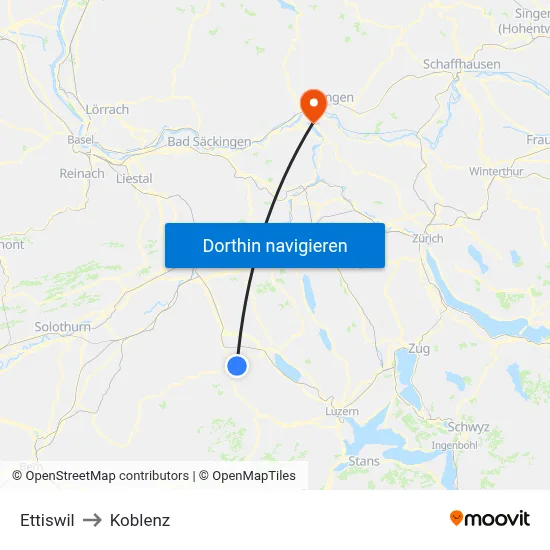 Ettiswil to Koblenz map