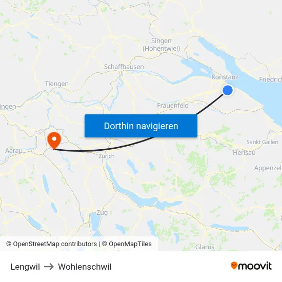 Lengwil to Wohlenschwil map
