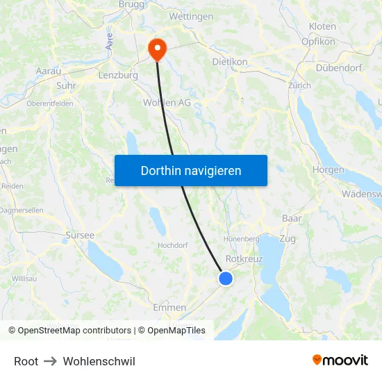 Root to Wohlenschwil map