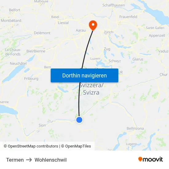 Termen to Wohlenschwil map