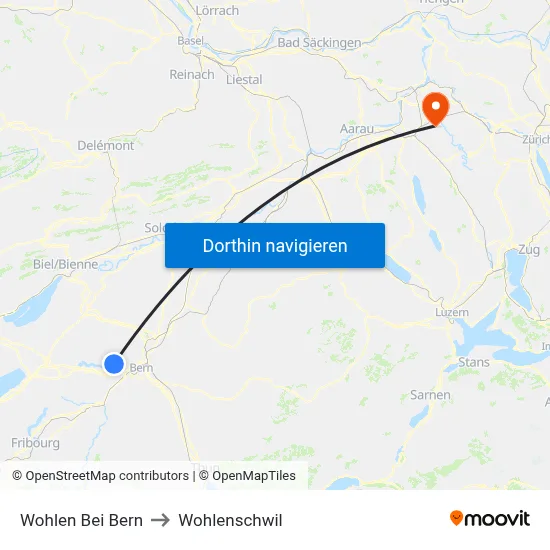 Wohlen Bei Bern to Wohlenschwil map