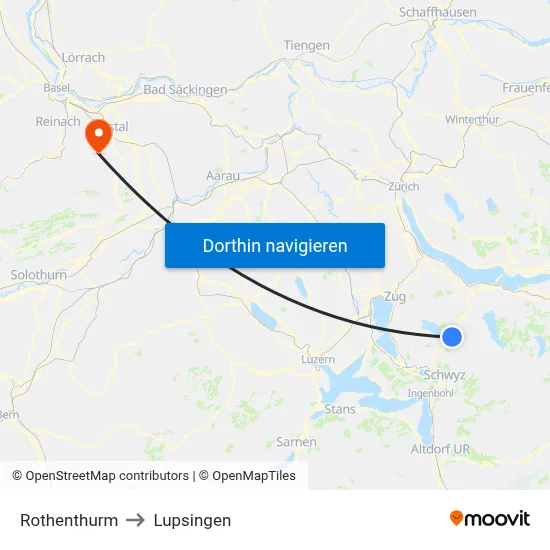 Rothenthurm to Lupsingen map