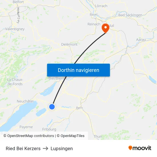 Ried Bei Kerzers to Lupsingen map