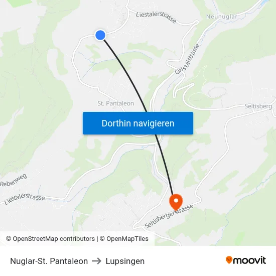 Nuglar-St. Pantaleon to Lupsingen map