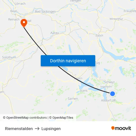 Riemenstalden to Lupsingen map