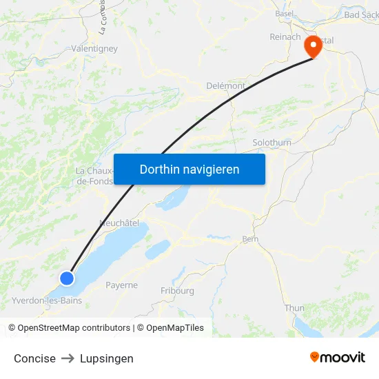 Concise to Lupsingen map