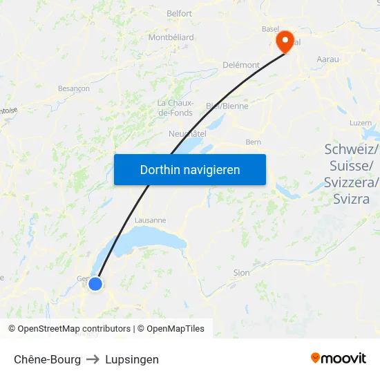 Chêne-Bourg to Lupsingen map