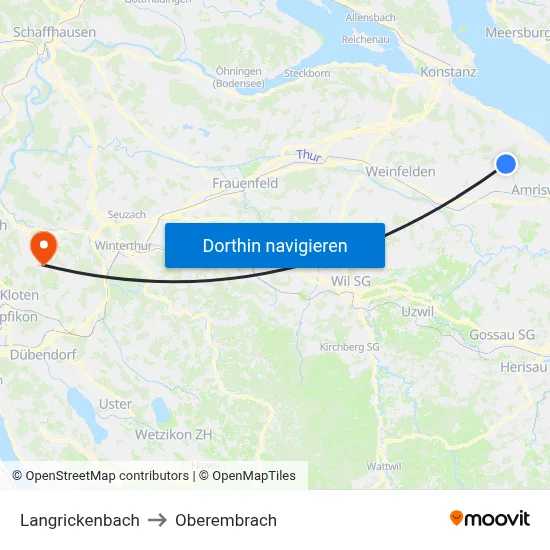 Langrickenbach to Oberembrach map