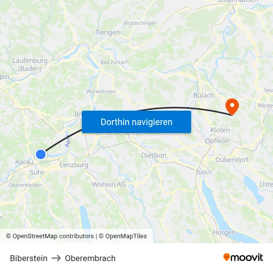 Biberstein to Oberembrach map