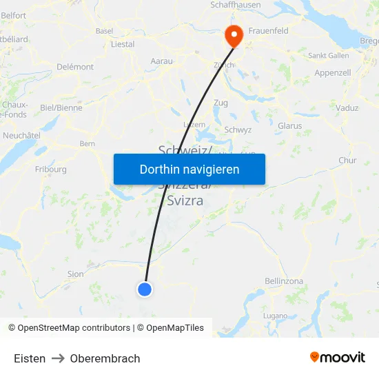 Eisten to Oberembrach map