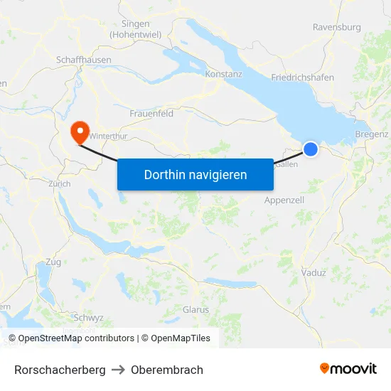 Rorschacherberg to Oberembrach map