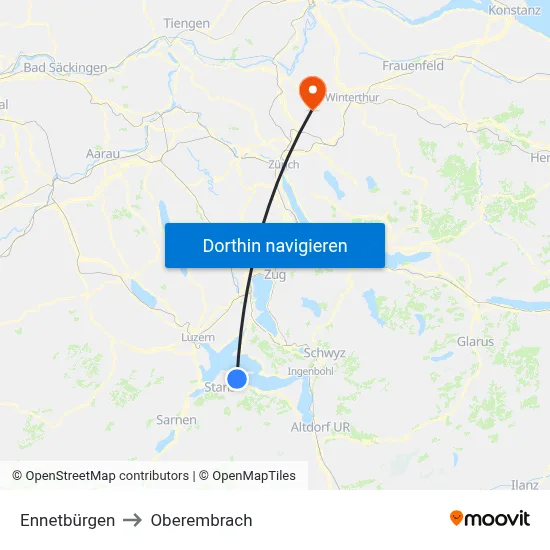Ennetbürgen to Oberembrach map