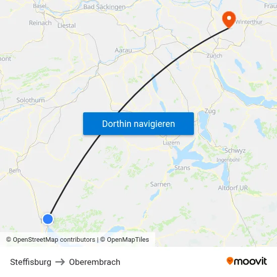 Steffisburg to Oberembrach map