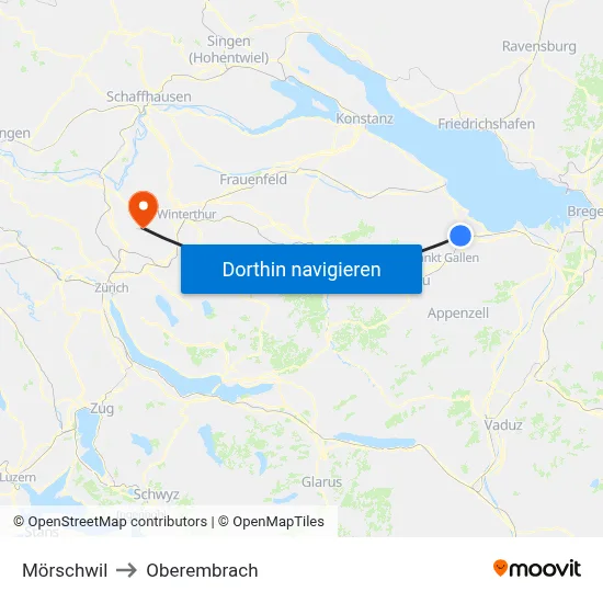 Mörschwil to Oberembrach map